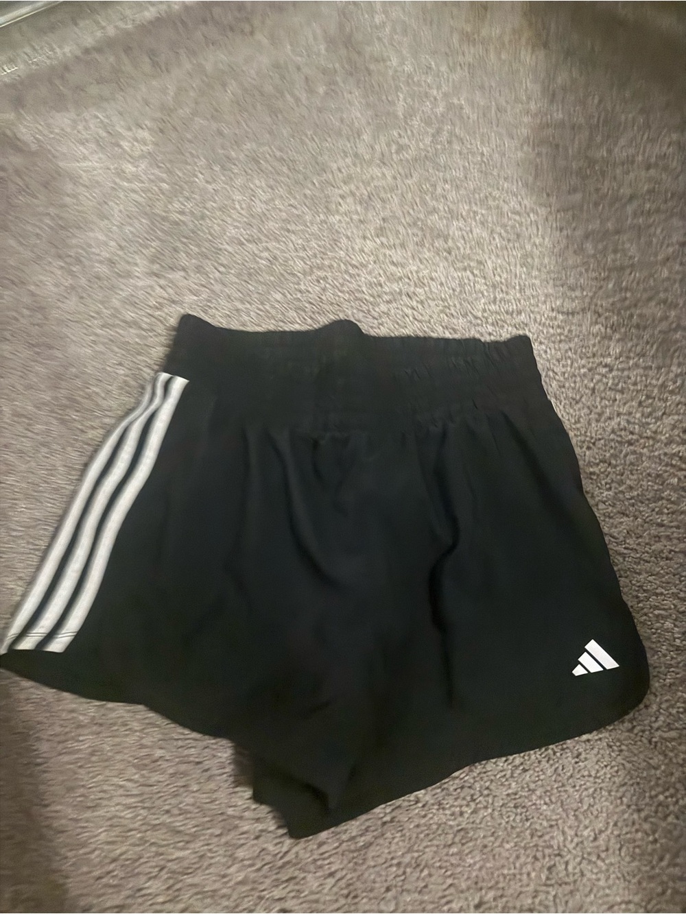 Women’s Black Athletic Shorts with White 3-Stripes